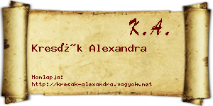 Kresák Alexandra névjegykártya