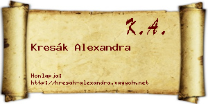 Kresák Alexandra névjegykártya