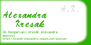 alexandra kresak business card